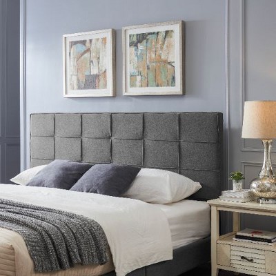 Minimalist Tufted Waffle Stitch Upholstered Headboard – Adjustable Height King/California King Size Headboard -Christopher Knight Home