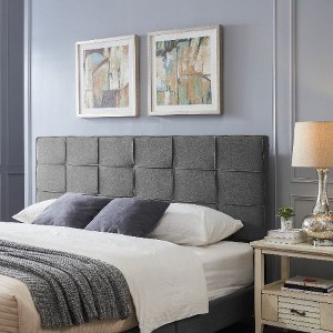 Minimalist Tufted Waffle Stitch Upholstered Headboard – Adjustable Height King/California King Size Headboard -Christopher Knight Home - 1 of 4