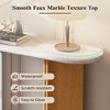 Narrow Console Table, Entryway Table with Oval Faux Marble Top, Rustic Sofa Table with Curved Legs, Hallway Accent Table for Living Room - 4 of 4