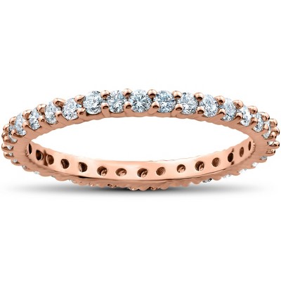 Pompeii3 1 Carat Diamond Eternity Ring 14K Rose Gold