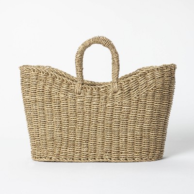 Photo 1 of 16 x 6 x 13 Tapered Oval Seagrass Braided Basket Natural - Threshold designed with Studio McGee