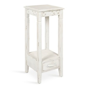Kate and Laurel Idabelle Square Wood Tea Table, 12x12x30, White - 1 of 4