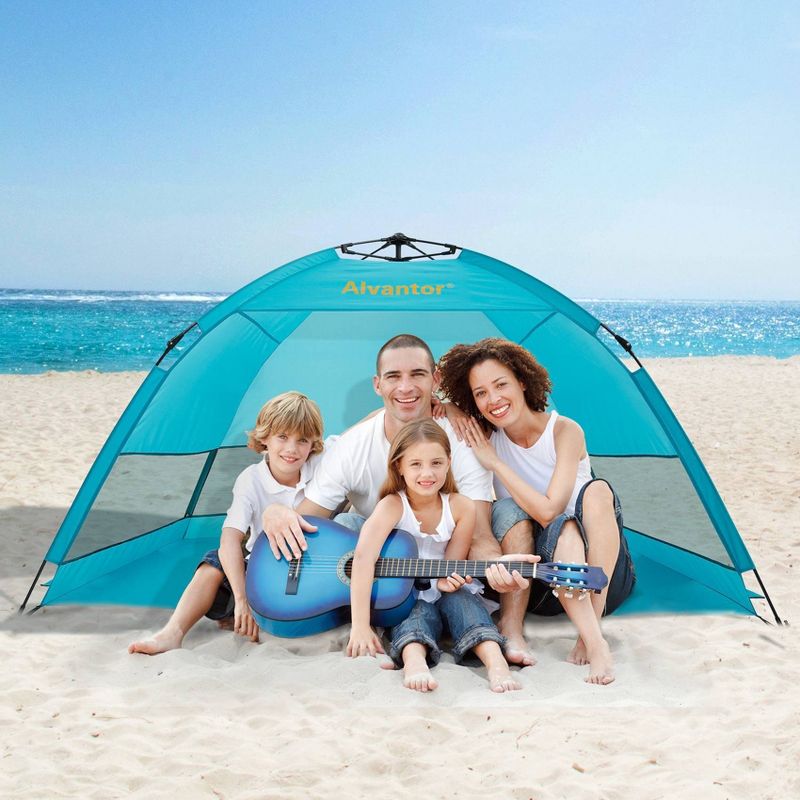 Alvantor Outdoor Automatic Pop-Up Sun Shade Canopy 3 People Beach Shelter Tent Turquoise, 4 of 11