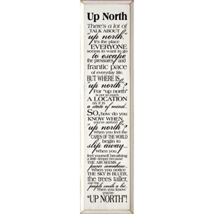 Slickblue Up North Wood Wall Sign – Rustic Quote for Cabin, Lake House, or Retreat Decor – 9x36 Inches, Color Options - 1 of 3