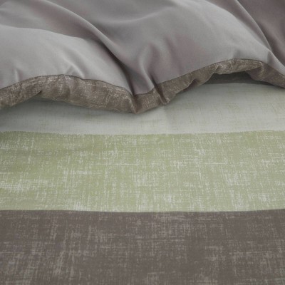 Twin Green and Grey Microfiber Bed in a Bag Set