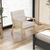 Tangkula Modern Accent Chair Set of 2 Upholstered Armchair w/ Rubber Wood Armrests - 3 of 4