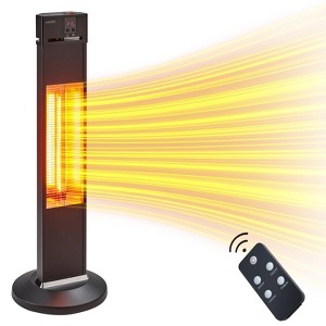 Outdoor Infrared Heaters for Patio, 1500W Portable Patio Heater, Electric 3 Heat Levels Patio Heater(500W/1000W/1500W), Remote Control & 24 Timer - 1 of 4