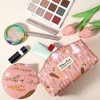 Unique Bargains Women's Printed Makeup Bag Pink 1 Pc - 3 of 4
