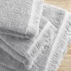 Vynxaria Light Gray Cotton Dobby Slub 6 Piece Towel Set - 4 of 4