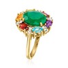 Ross-Simons 3.60 Carat Emerald and 1.80 ct. t.w. Multi-Gemstone Ring in 18kt Gold Over Sterling - 3 of 4