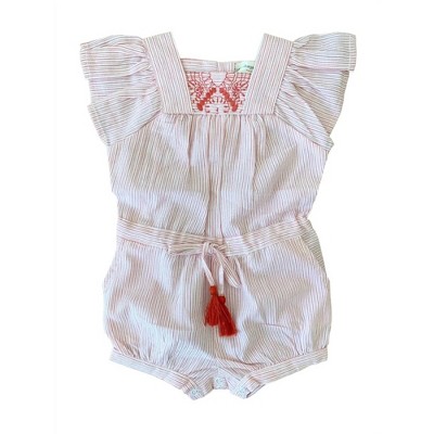 Girls' Stripe Embroidered Romper - Copenhagen Delights