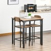 3-Piece Bar Height Dining Sets with Two Chairs with Steel Legs and Footrests - 4 of 4