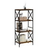 vidaXL Bookcase 4-Tier Smoked Oak 23.2 in.x13.8 in.x52 in. Engineered Wood - 3 of 4