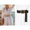 INSPIRE CHIC Women's Woven Wide Stretch Straw Rattan Wooden Buckle Elastic Waist Belts - 4 of 4
