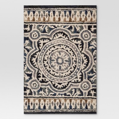 2'x3' Floral Belfast Hooked Accent Rug Indigo - Threshold™