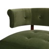 Kumasinova Mid-Century Modern Velvet Upholstered Ottoman Bench, Entryway Bench/Bed Bench, Recessed Arms & Split Back, Roll Arm Tufted Bench Settee - 3 of 4