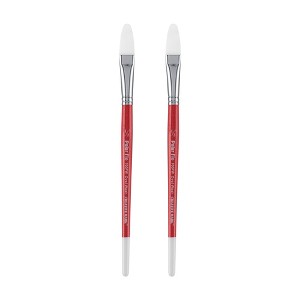 Creative Mark Polar Flo Professional Watercolor Brushes - Filbert Assorted Size - Short Handle, Nickel-Plated Seamless Brass Ferrule - Art Paint - 1 of 4