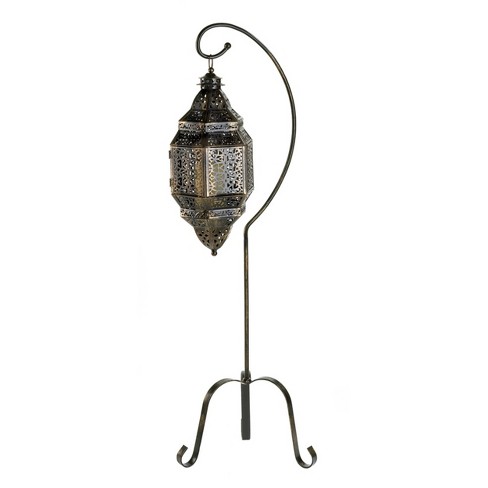 Northlight 29.5 White and Gold Moroccan Style Lantern Floor Lamp