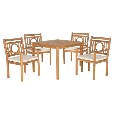 Montclair 5pc Acacia Wood Dining Set - Brown - Safavieh