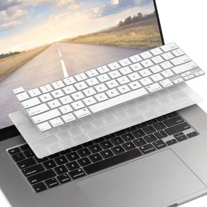 Insten 2 Pack Keyboard Cover Protector Compatible with 2020 Macbook Pro 13", Ultra Thin Silicone Skin, Tactile Feeling, Anti-Dust, Clear &White - 1 of 4