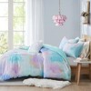 Sapphtopaz Washable Watercolor Tie Dye Comforter Set with Fur Decorative Pillow, Twin Sheet Set, Quilts Twin Size - 2 of 4