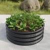 Bencmate Planters Patio Round Metal Pot for Vegetables Flowers and Fruits, Outdoor Backyard Garden Raised Planter Box, Black, 32.08"*32.08"*11.42" - 3 of 4