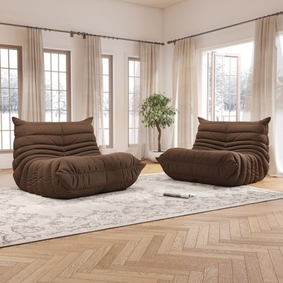 SYFERLORY Soft Beanbag Chair Set of 2，Fireside Bean Bag Lounger Memory Foam Chair For Home, Apartment Or Gaming Venue