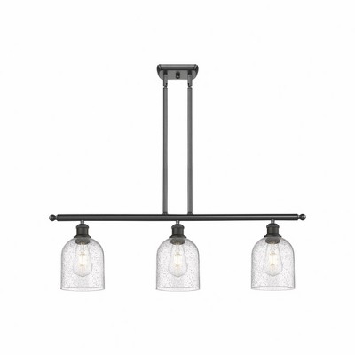Bella - 3 Light Stem Hung Island In Industrial Style-10 Inches Tall and 36 Inches Wide