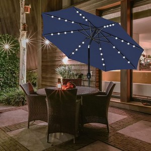 VisioGear Patio Umbrella, Patio Market Table Umbrella with Push Button Tilt/Crank for Garden, Deck, Backyard and Pool, Dark Blue ,57.48*5.91*5.91 - 1 of 4