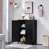 Yaheetech Free-Standing Bathroom Cabinet Double Door Kitchen Cupboard with Adjustable Shelves - 2 of 4