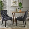 Lyngins 2-Pack Modern Upholstered Dining Chair with Diamond Stitching, Ergonomic Curved Backrest, Padded Microfiber Seat, Sturdy Wooden Legs - 3 of 4