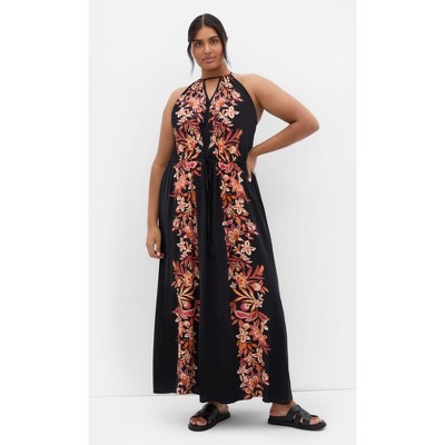 Women's Plus Size Island Girl Dress - black | CITY CHIC