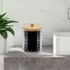 Unique Bargains Acrylic Bamboo Wood Cotton Swab Jar for Bath Clear Wood Color 1 Pc - 2 of 4