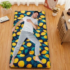 Floral Print Style Japanese Floor Mattress Indoor Living Room Bedroom Furniture, Tatami Mat Portable Floor Bed Roll Up Mattress for Camping Travel - 1 of 4