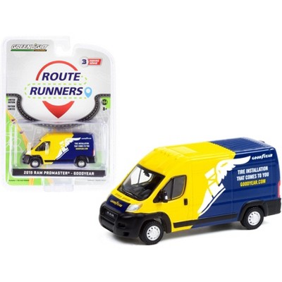 2019 Ram ProMaster 2500 High Roof Van Yellow & Blue "Goodyear" "Route Runners" Series 3 1/64 Diecast by Greenlight