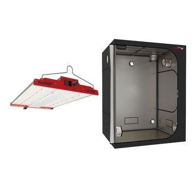 PHANTOM Cultivar GL250 250 Watt 120 Volt LED Aluminum Grow Tent Plant Light and GT55 5 x 5 Foot All Steel Design Grow Tent with 200 Pound Capacity