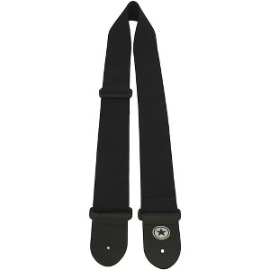 Road Runner Soft Cotton Webbing Guitar Strap Black 2 in. - 1 of 2
