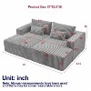 CENGHU Corduroy Upholstered Sofa Couch, Bean Bag Chair, Sponge Sectional Sofa Lounge Chair with Ottoman, Single Sofa Sleeper Chair - 4 of 4
