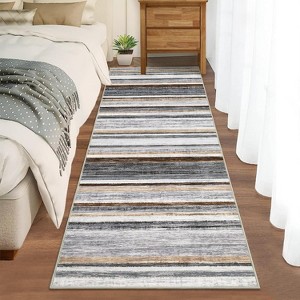 Washable Area Rug Soft Low Pile Non-Shedding Stain-Resistant Abstract Long Rug for Hallway Kitchen Entryway Laundry Bedside - 1 of 4