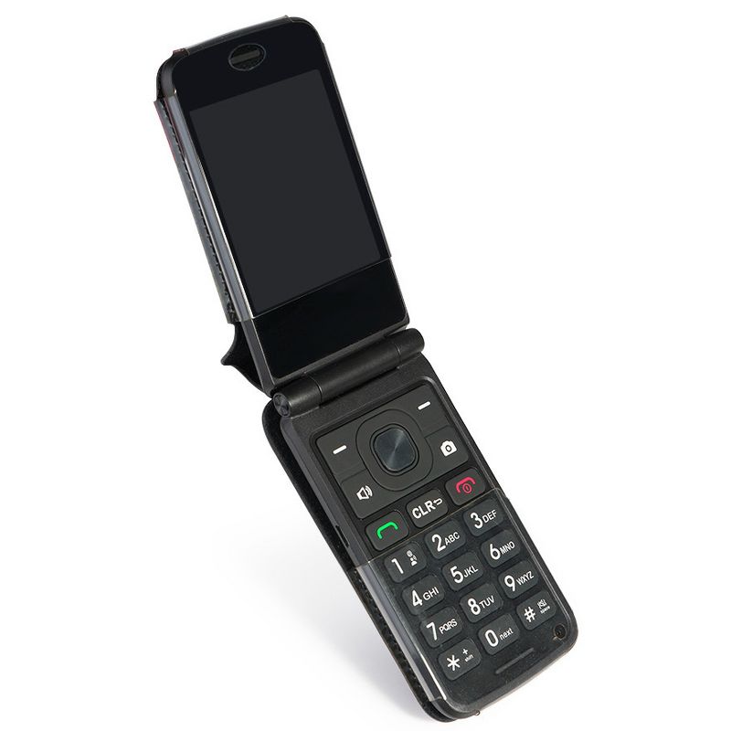 Nakedcellphone Case for Verizon eTalk Flip Phone - Vegan Leather with Belt Clip - Black, 5 of 9