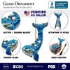 Dazzling Blue Whale Glass Ornament, Glitter and Rhinestones Christmas Decor| OrnamentallyYou - 3 of 4