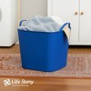 Life Story Flexi Tub, Versatile 26 Quart Storage Tote, Flexible Plastic Home Organizer Lightweight Basket with Carrying Handles, Blue - 4 of 4
