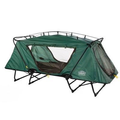 Kamp-Rite Oversize Portable Durable Cot, Versatile Design Converts into Cot, Chair, or Tent w/ Easy Setup, Waterproof Rainfly & Carry Bag, Green