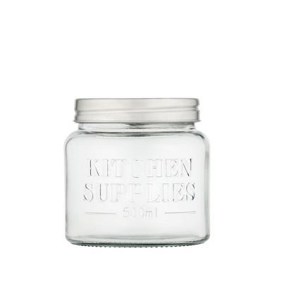 Amici Home Kitchen Supplies Glass Canister Large, Metal Lid, For Kitchen & Dry Food Storage