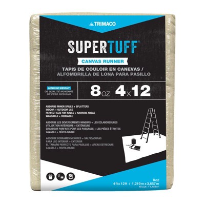 thumbnail image 2 of Trimaco SuperTuff 6oz Canvas Drop Cloth - 12x15 Foot Utility Weight Protection 2 of 7