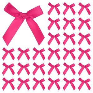 Unique Bargains Polyester Mini Ribbon Bows Craft Satin Ribbon Bow 1.6x1.6 Inch 50 Pcs - 1 of 4