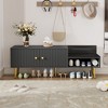 NicBex Shoe Rack Bench Shoe Storage Organizer Hidden Storage and Upholstered Cushions for Entryway Bedroom - 3 of 4
