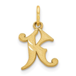 Black Bow Jewelry 14k Yellow Gold, Isabelle Collection, Mini Letter K Initial Charm - 1 of 4