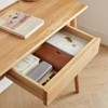 Vynxaria 100% Solid Wood Computer Desk with Drawer, Natural Study Workstation for Home Office & Dressing - 3 of 4
