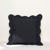 Lush Décor Coastal Chic Scalloped Edge Pillow Cover Dark Linen/Black - 2 of 4